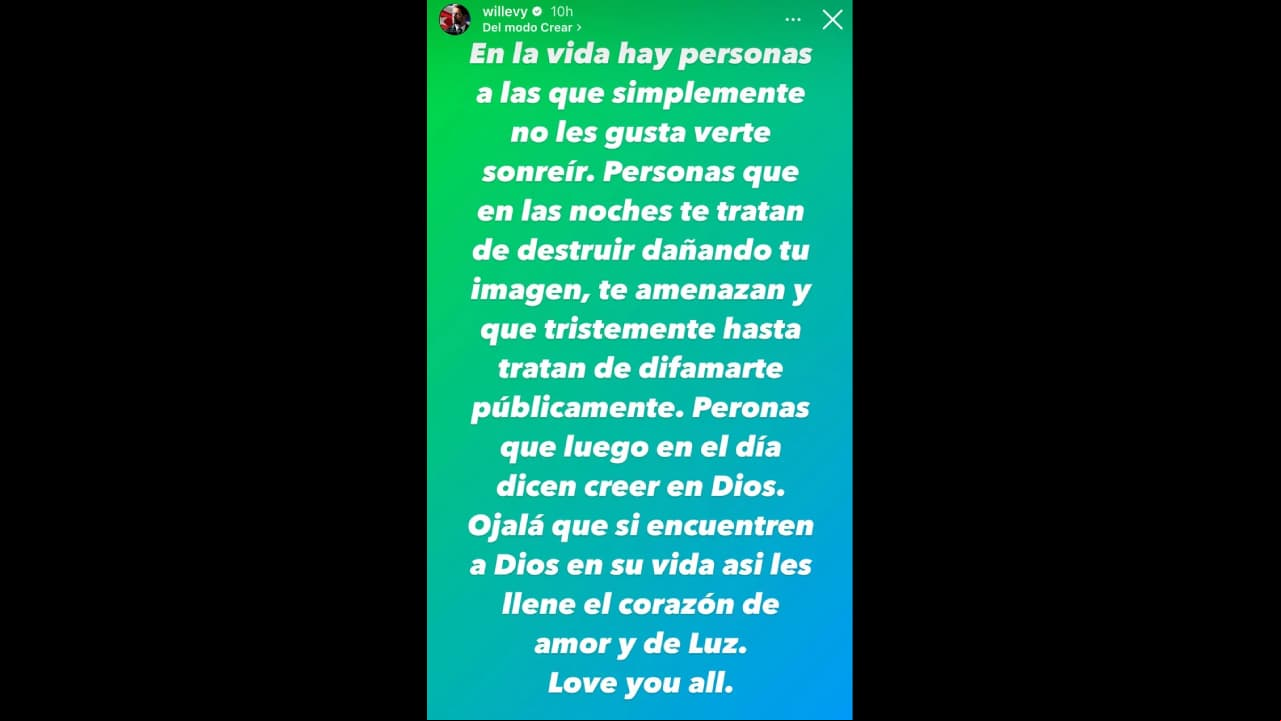 William Levy publica mensaje tras video de Samadhi Zendejas y palabras de Elizabeth Gutiérrez