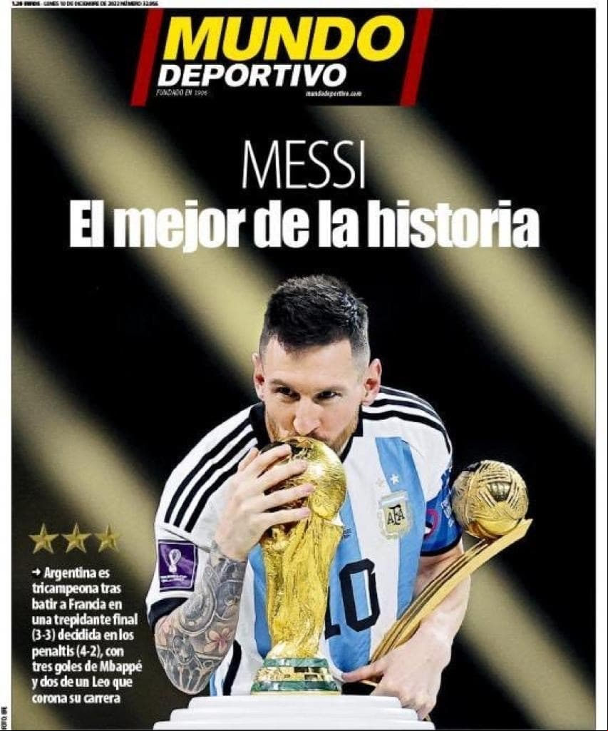 Las portadas de Argentina campeón en Qatar 2022