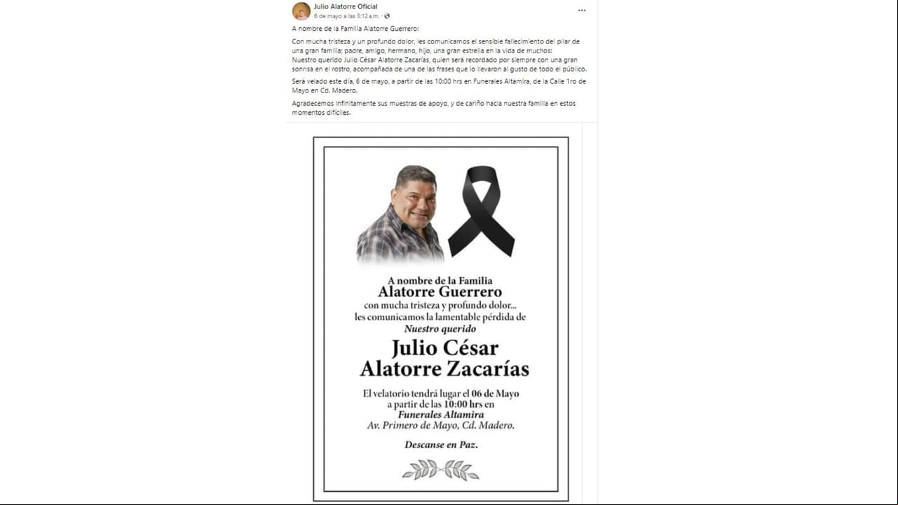Julio Alatorre murió a los 53 años.