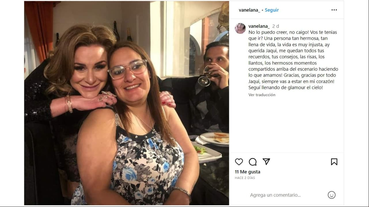 Vanesa Lana honró a Jaquelin Carrieri tras su muerte.