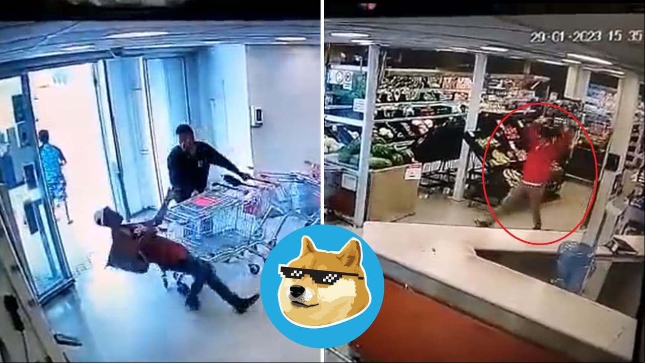 Empleado noquea de un botellazo en la cabeza a ladrón que intentaba escapar