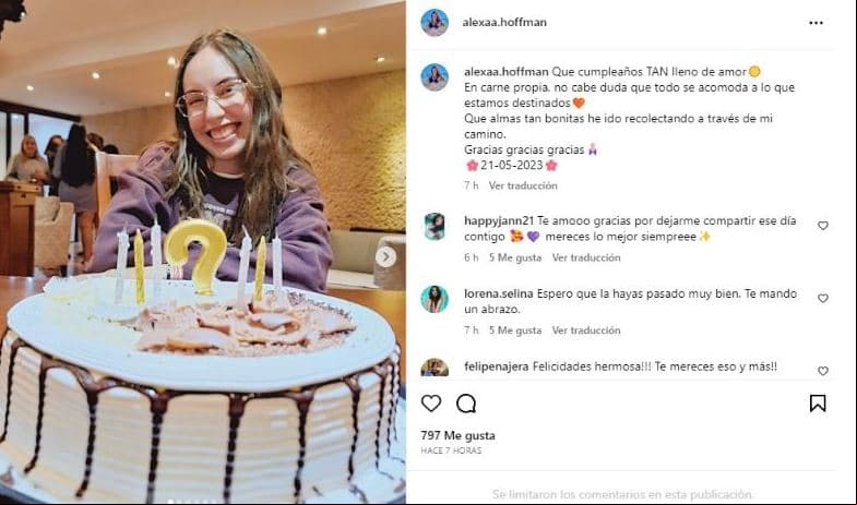 Alexa Hoffman celebra su cumpleaños.