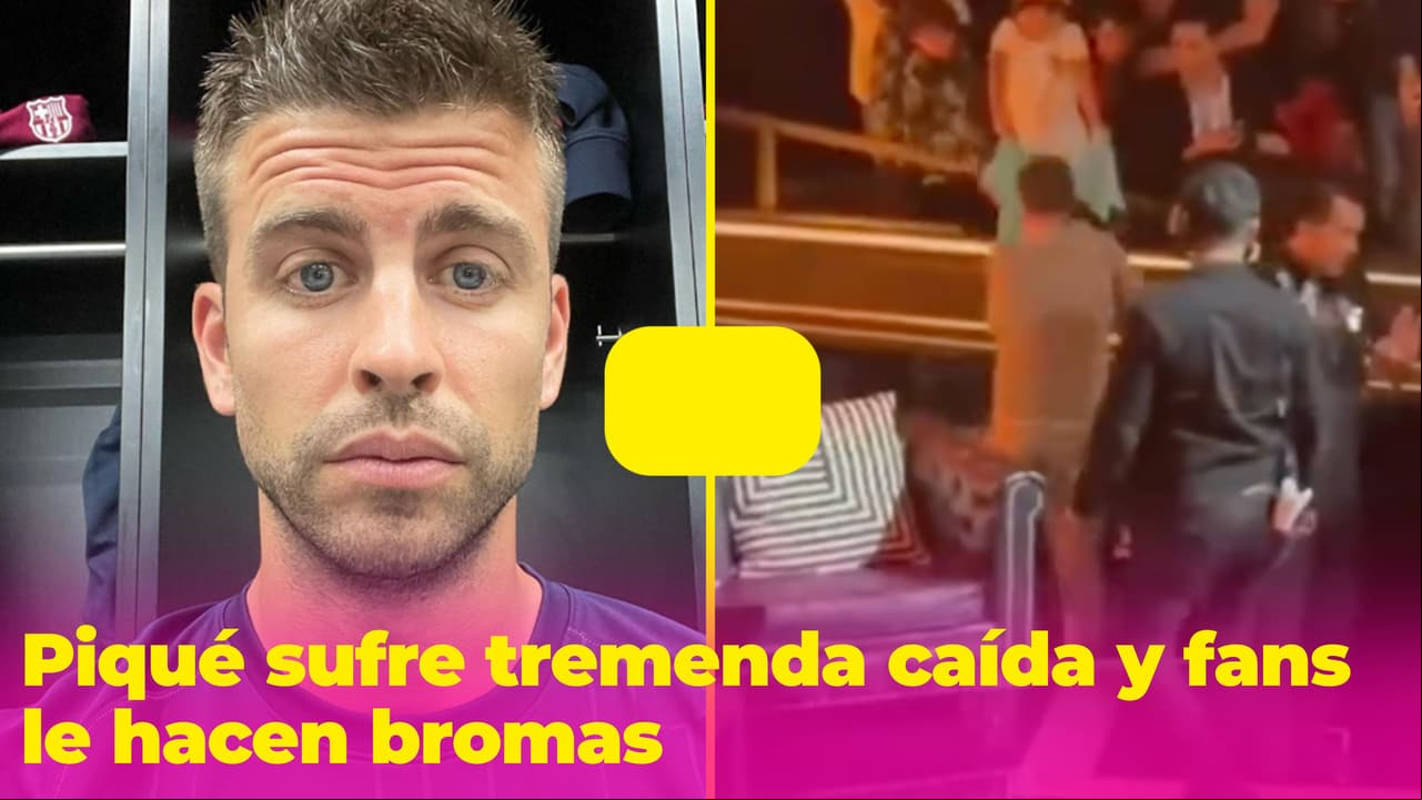 Piqué sufre aparatosa caída y fans le hacen bromas: "Las mujeres facturan y los hombres se fracturan"