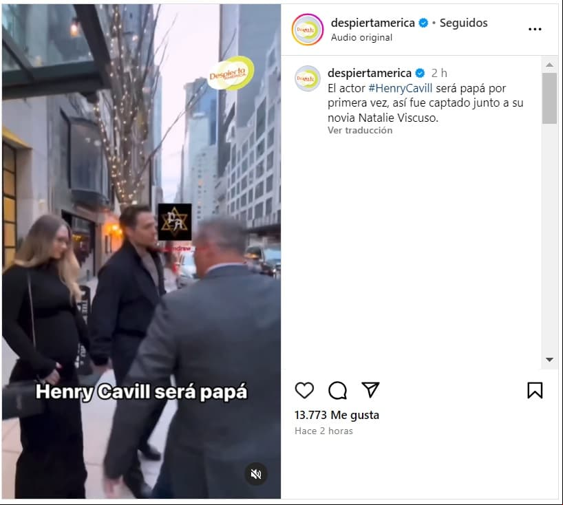 Reportan que Henry Cavill sería papá próximamente.