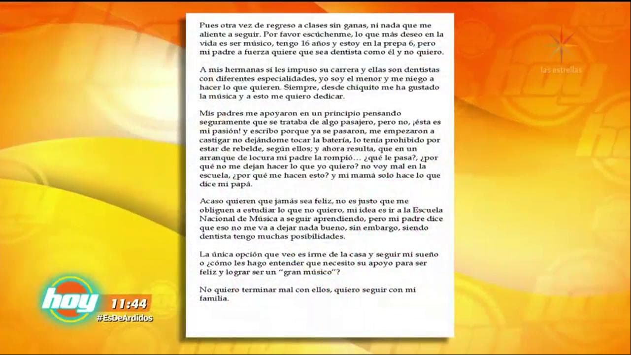 "Mis padres quieren decidir qué debo estudiar"