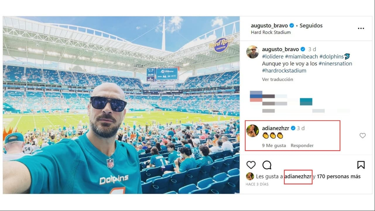 Adianez Hernández comentó el último 'post' de Augusto Bravo, con quien engañó a Rodrigo Cachero.