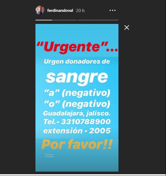 Ferdinando Valencia solicitó sangre con urgencia para su hijo el 2 de agosto de 2019.