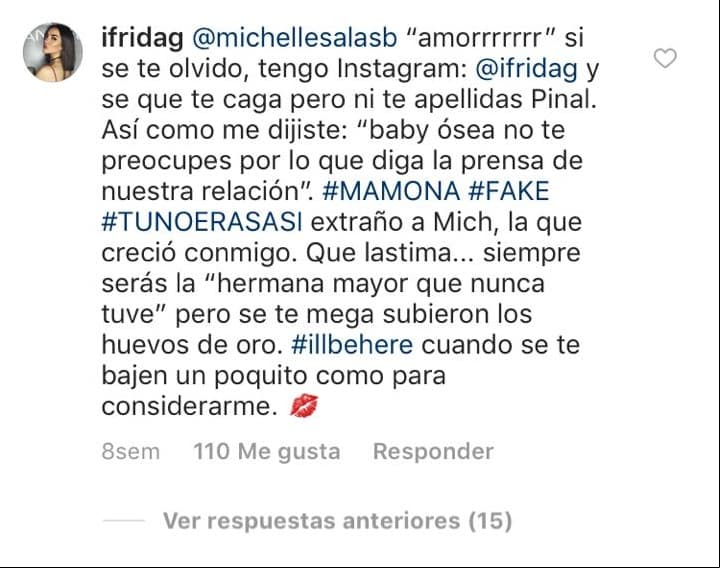 Luego de no ser arrobada en un mensaje navideño, la hija de Alejandra Guzmán le recordó a su sobrina que tiene una cuenta de Instagram.