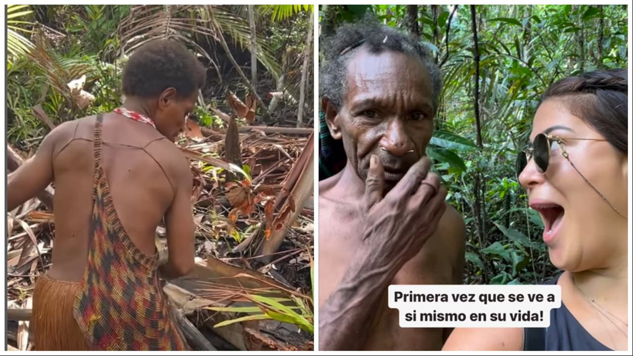 Jefe de tribu caníbal se ve por primera vez en la cámara de un celular: así reaccionó