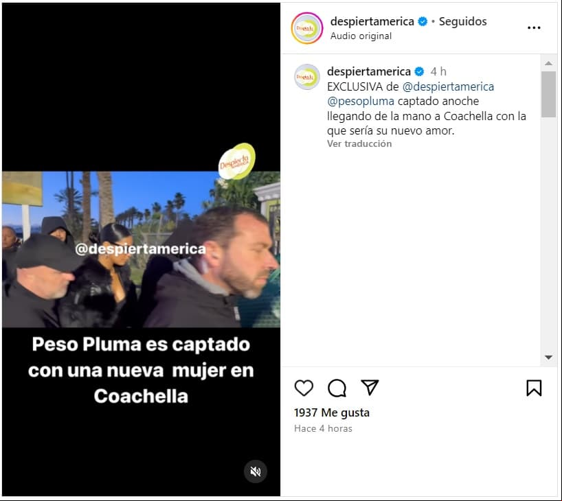 Peso Pluma llegó a Coachella con una mujer.