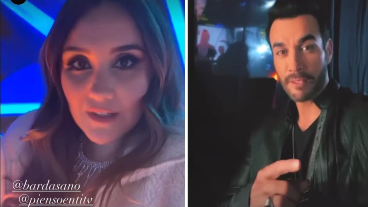 Dulce María y David Zepeda en las grabaciones de Pienso en ti
