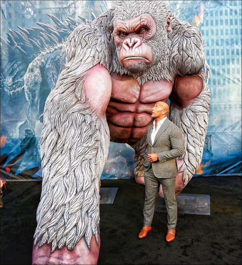 Dwayne Johnson promocionando la película 'Rampage: Devastación'