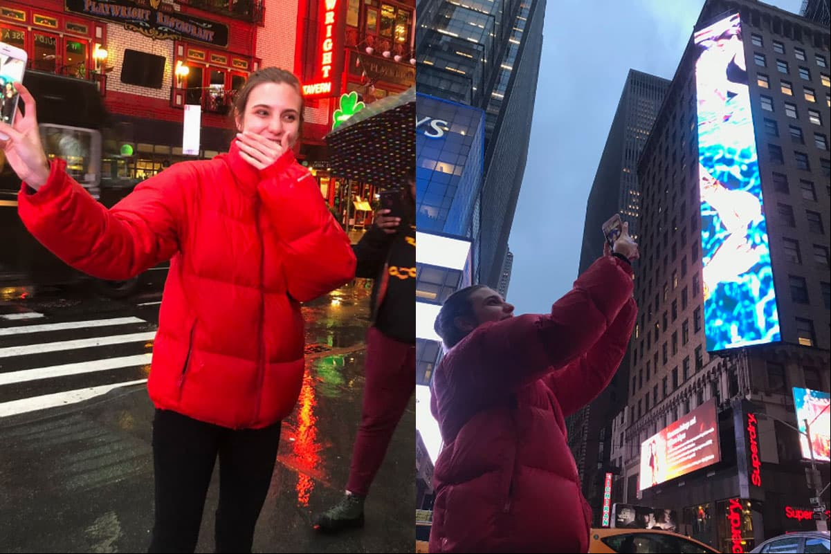 Macarena Achaga es sorprendida por fans de Juliantina con un gran espectacular en Nueva York