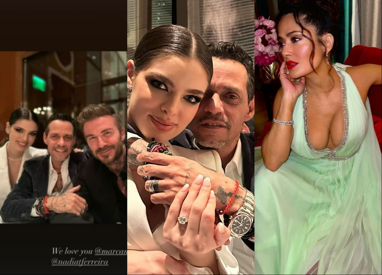 Victoria Beckham y Salma Hayeck fueron algunas de las invitadas a la boda de Marc Anthony y Nadia Ferreria.