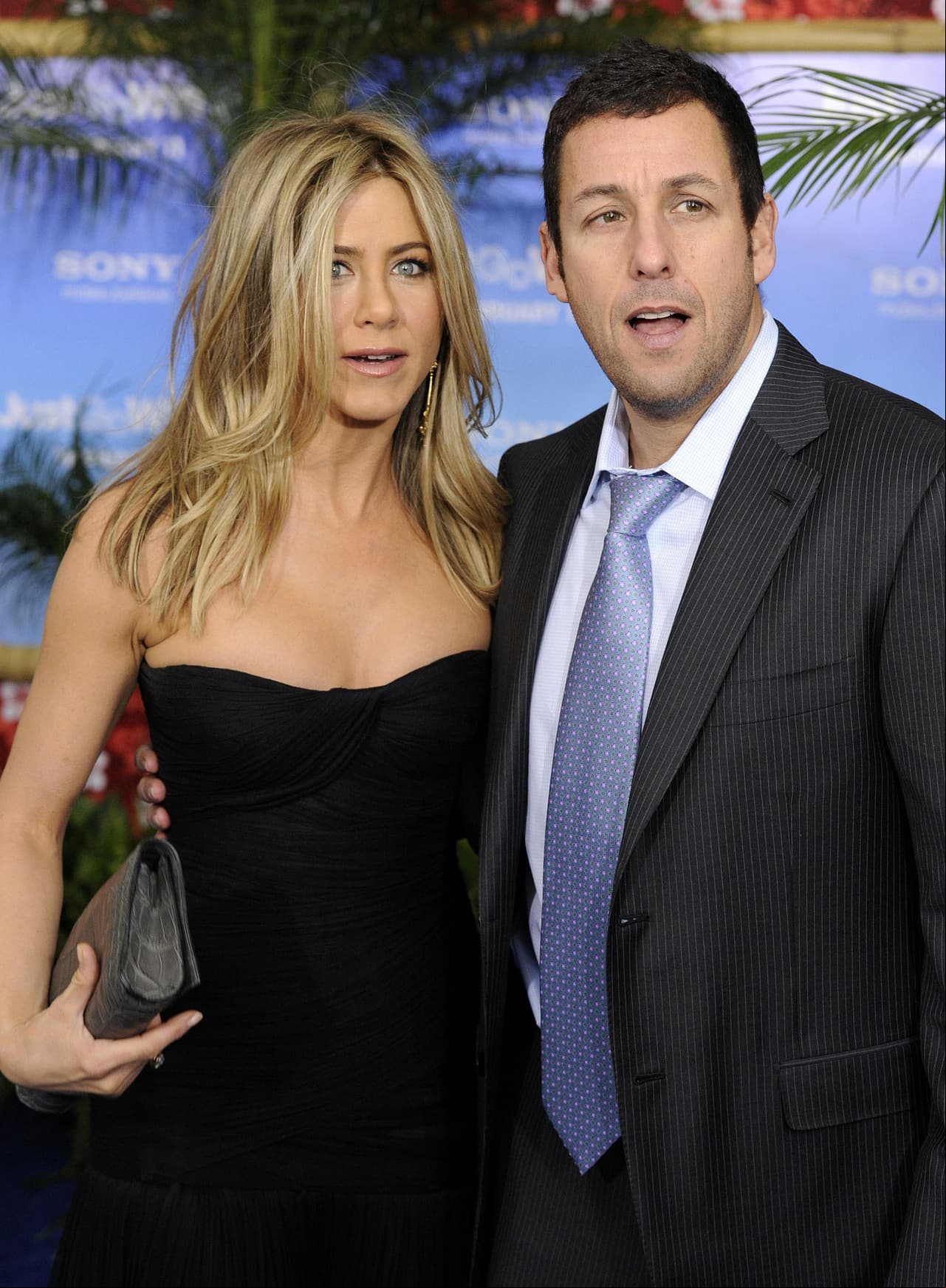 Adam Sandler y Jennifer Aniston durante el estreno de 'Una esposa de mentira'