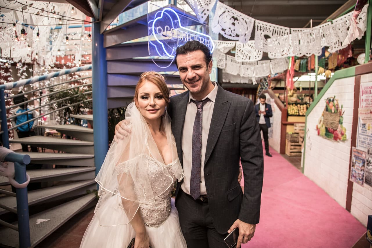 Gemma Garoa y Alejandro Ávila durante las grabaciones de la telenovela.