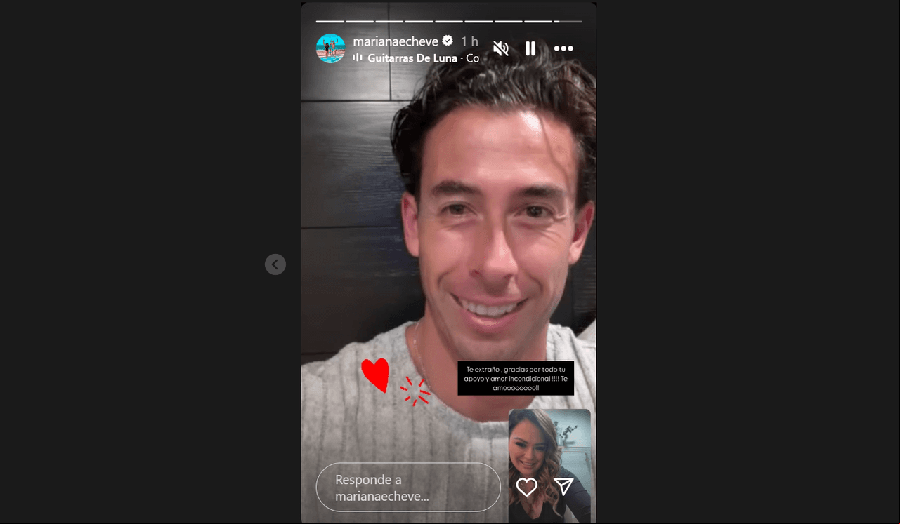 Mariana Echeverría se reunió con su esposo mediante videollamada