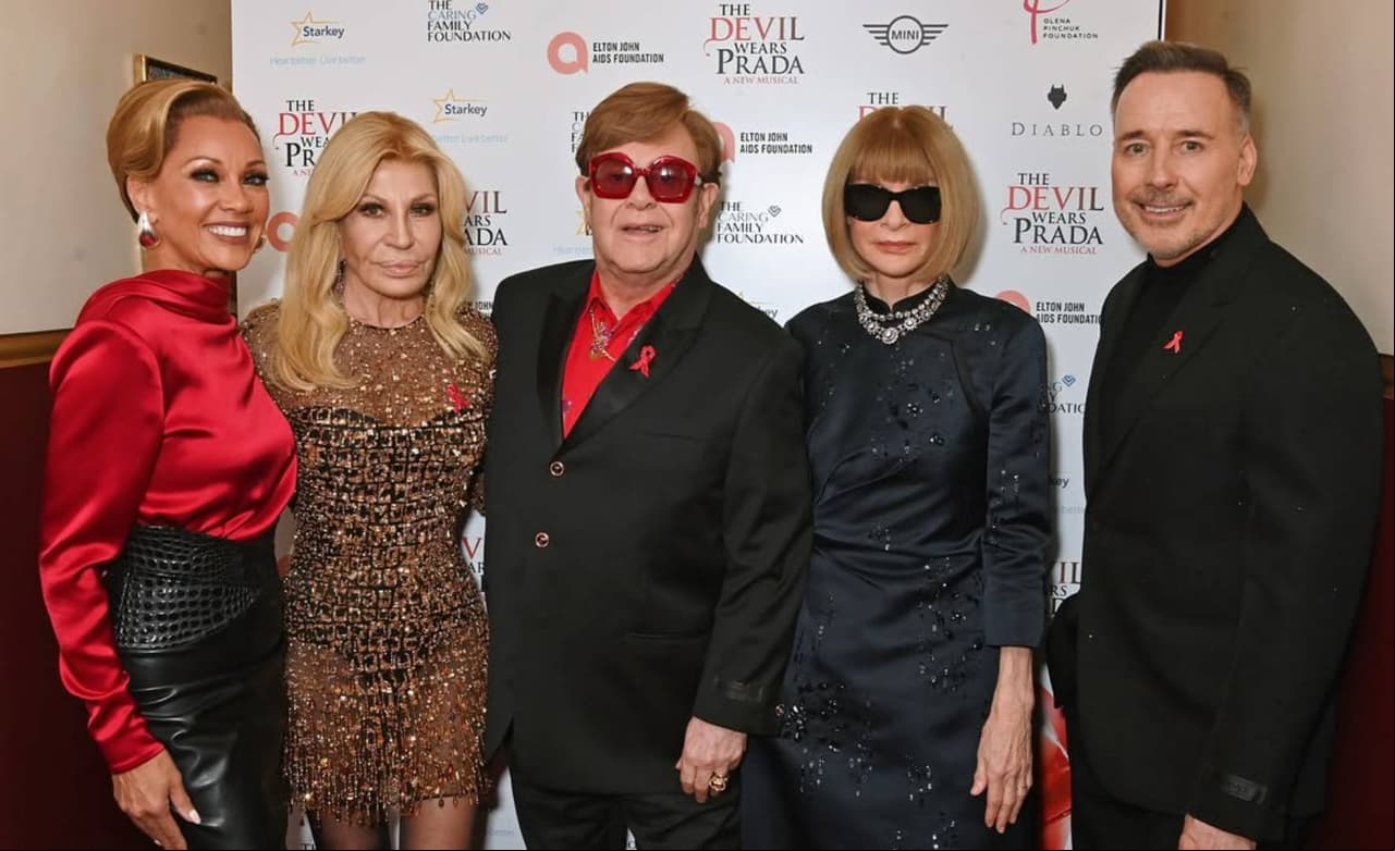 Elton John en el estreno del musical "The Devil wears Prada".