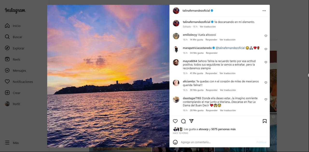 Los restos de Talina Fernández reposan en Acapulco, como lo deseó.