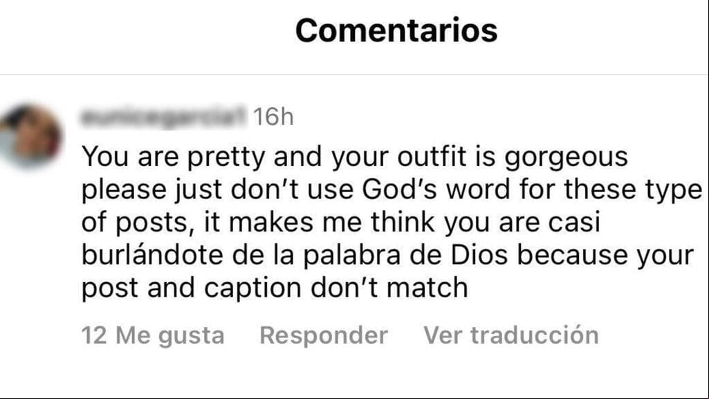 Jacqie Rivera fue duramente criticada por "usar la palabra de Dios" para lucir su look.