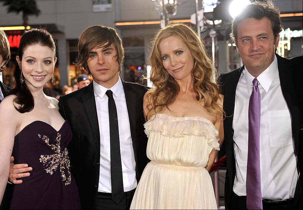 Michelle Trachtenberg, Zac Efron, Leslie Mann y Matthew Perry en la premiere de '17 Again' en 2009.